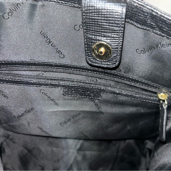 🔥SALE Calvin Klein Double Loop Handle Shoulder Tote Bag Black - Picture 5 of 10